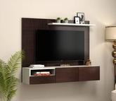 Trueliving Wall-Mounted Need Tv Unit with Shelf & Drawers 137.2 L x 33 W x 109.2 H